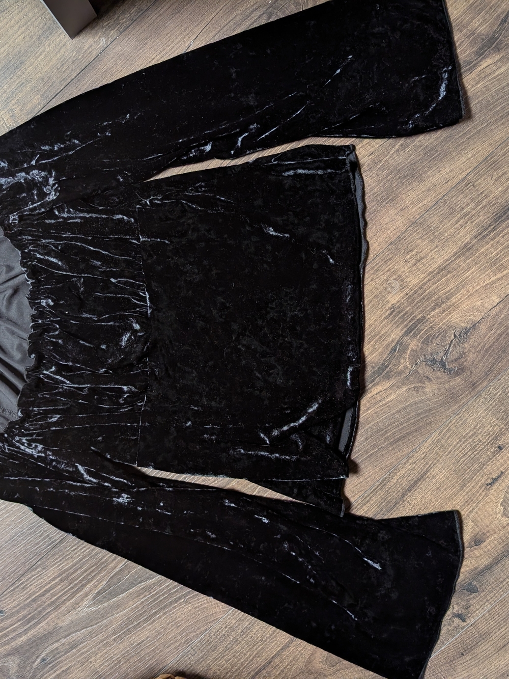 Topia Black Velvet Detail Top